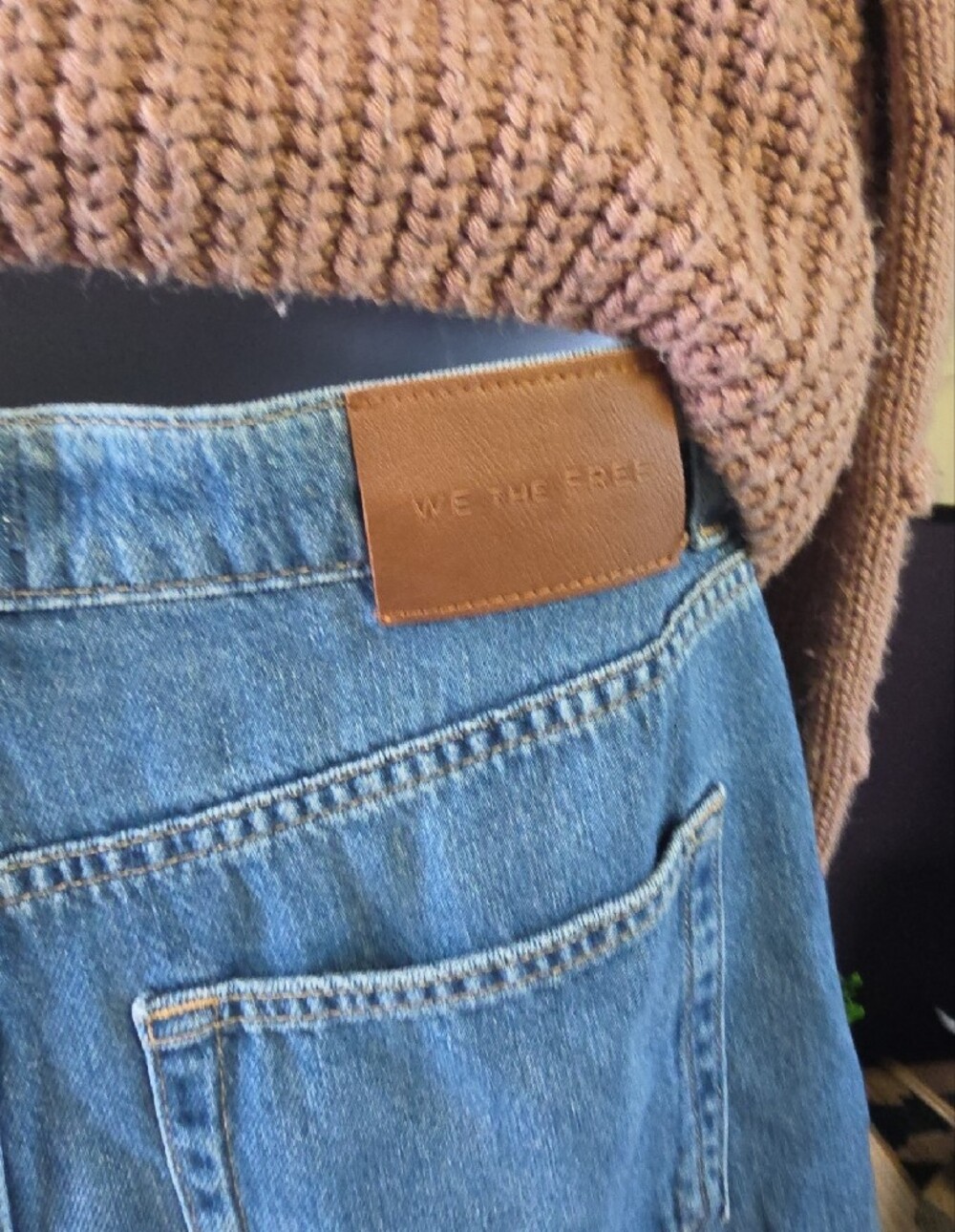 Free People -The Stride - Wide Leg Jeans In Walk Away Blue Sz 28 - Picture 9 of 9